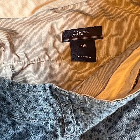 Jonnie O Blue Palm Tree Chambray Men's Shorts.  Size 38 - Picture 3 of 7